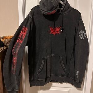 Swagger Souls Semper Fi Black and Red Graphic Sweatshirt with Emblem